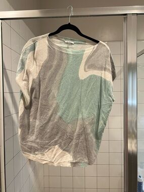 Vero Milano Mint & Cream Colorblock Short Sleeve Top